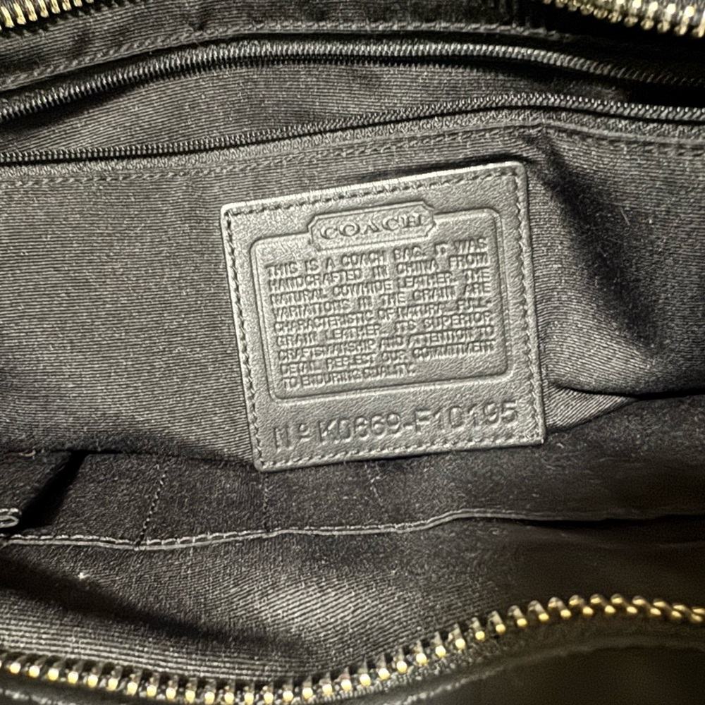 Coach Black Leather Tote Bag - Picture 9 of 11